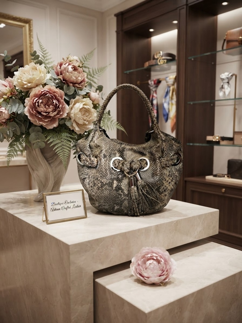 Michael Kors snakeskin-print hobo shoulder bag